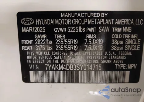 2025 Hyundai Ioniq 5 Se Standard Range from USA, damaged, VIN 7YAKM4DB3SY014715